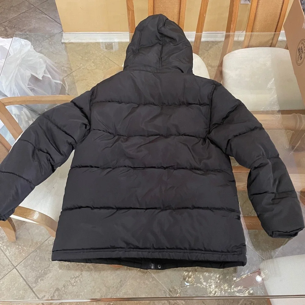 Canada Weathergear Boys Black Hooded Puffer Jacket‎ Coat Size L 14/16